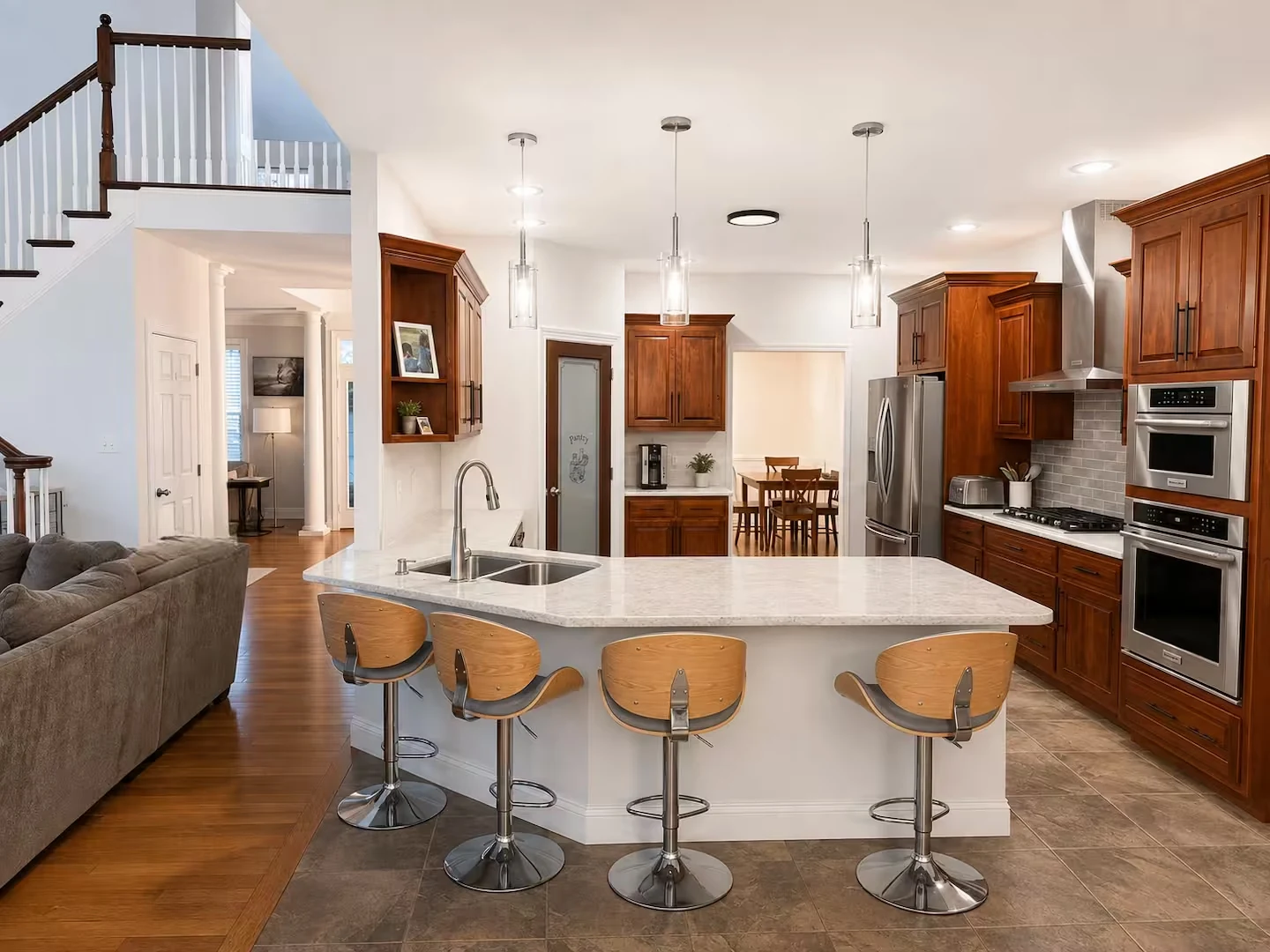 Actual Augusta Lane kitchen with island