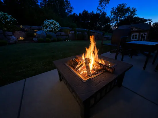Fire pit at dusk