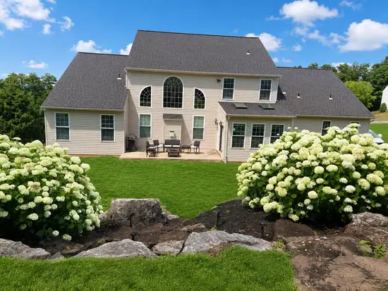 Back of the house and landscaped garden